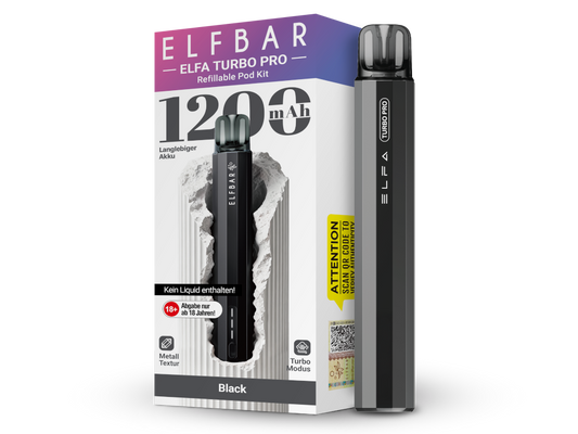 Elfbar Elfa Turbo Pro E-Zigaretten Set in Black