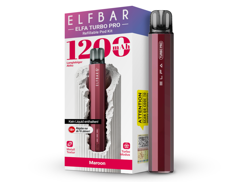 Elfbar Elfa Turbo Pro E-Zigaretten Set in Maroon