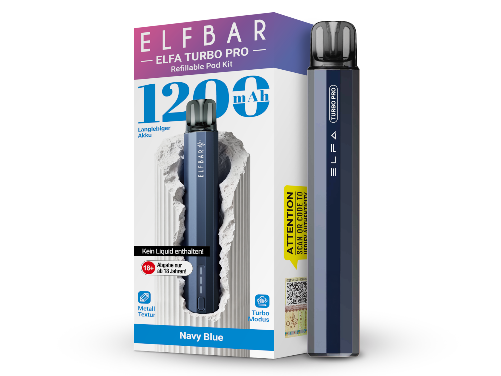 Elfbar Elfa Turbo Pro E-Zigaretten Set in Navy Blue