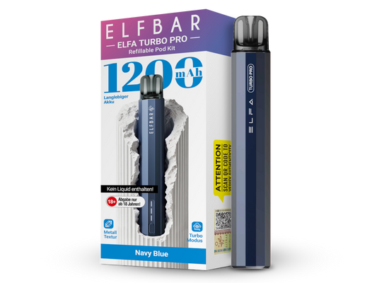 Elfbar Elfa Turbo Pro E-Zigaretten Set in Navy Blue