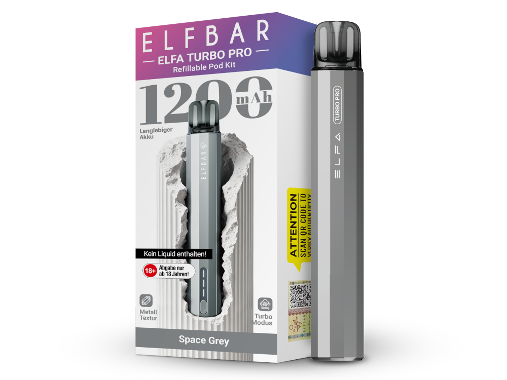 Elfbar Elfa Turbo Pro E-Zigaretten Set in Space Grey