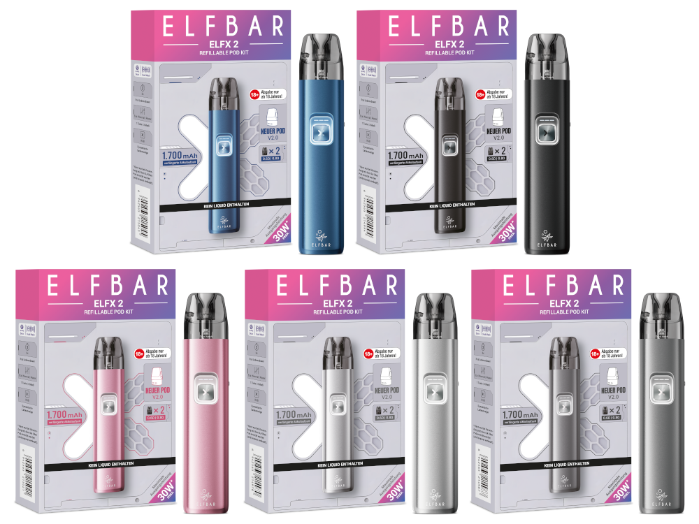 Elfbar Elfx 2 E-Zigaretten Set alle Farben