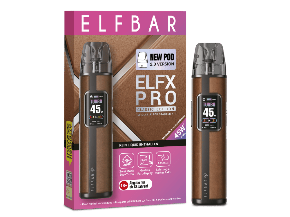 Elfbar Elfx Pro Classic Edition E-Zigaretten Set in Cowboy Brown