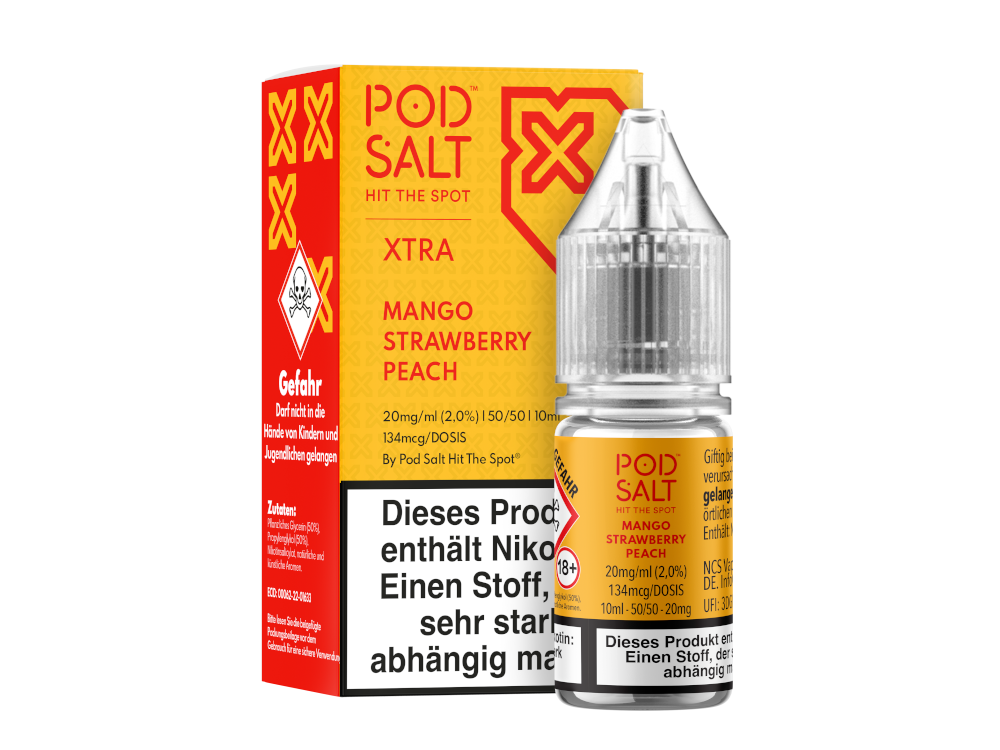 Pod Salt X - Nikotinsalz Liquid  - Mango Strawberry Peach