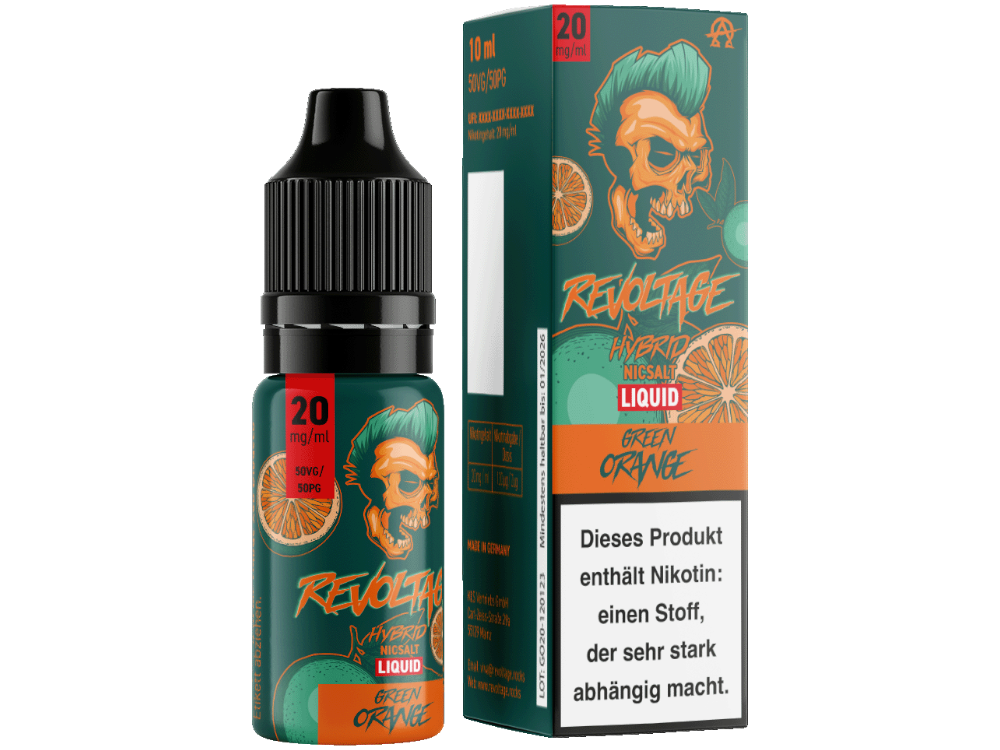 Revoltage - Tobacco Gold - Hybrid Nikotinsalz Liquid - Green Orange