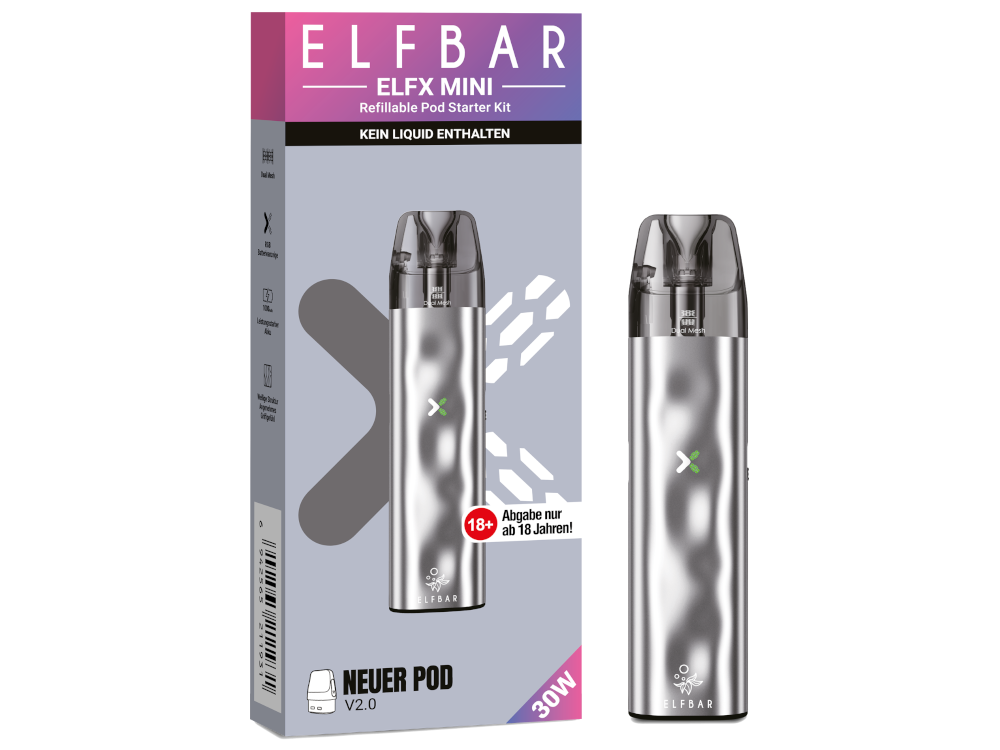 Elfbar Elfx Mini E-Zigaretten Set in Silver