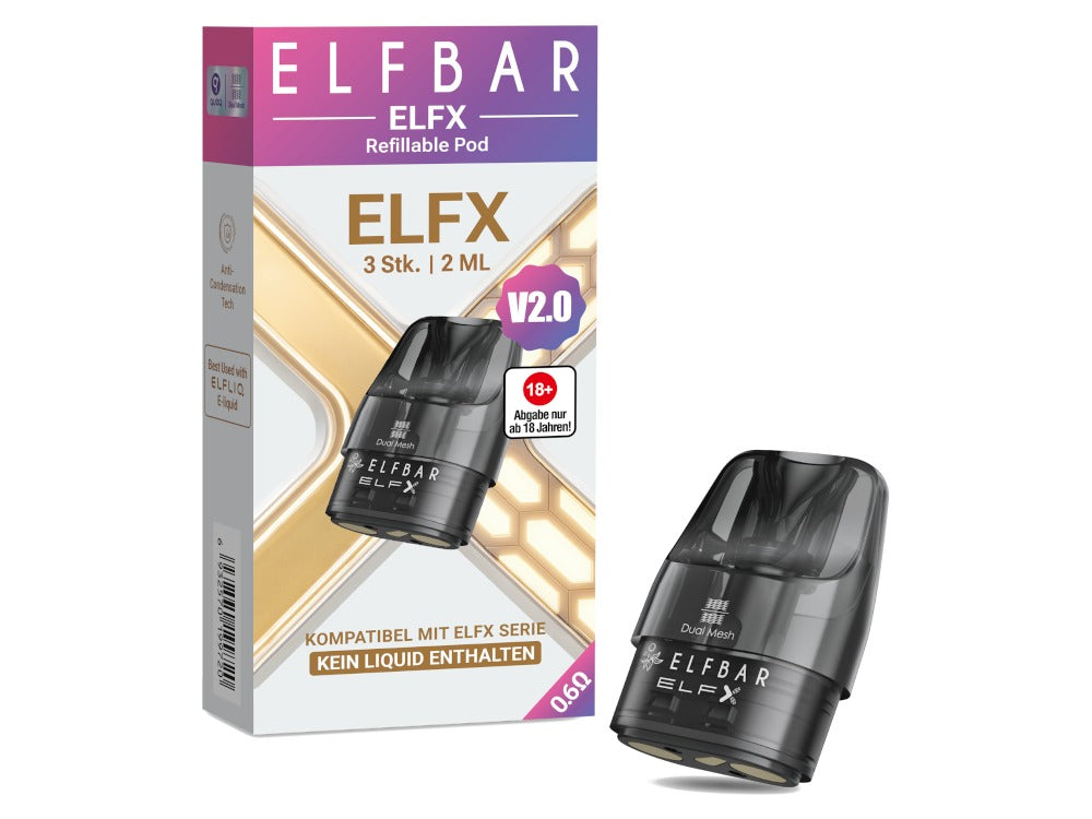 Elfbar Elfx Pod V2.0 (3 Stück pro Packung), 0,6 Ohm