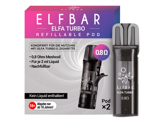 Elfbar - Elfa Turbo 0,8 Ohm Pod (2 Stück pro Packung)