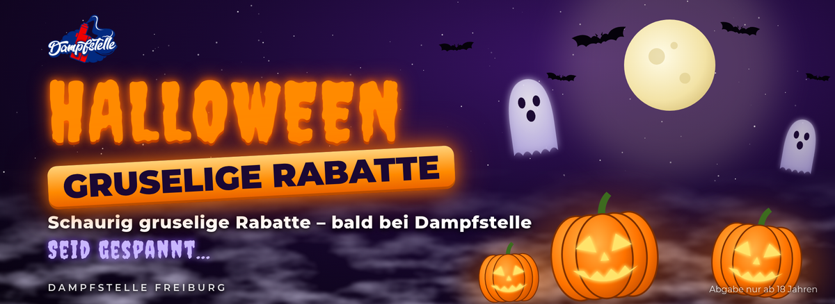 Halloween - krasse Rabatte bald bei Dampfstelle