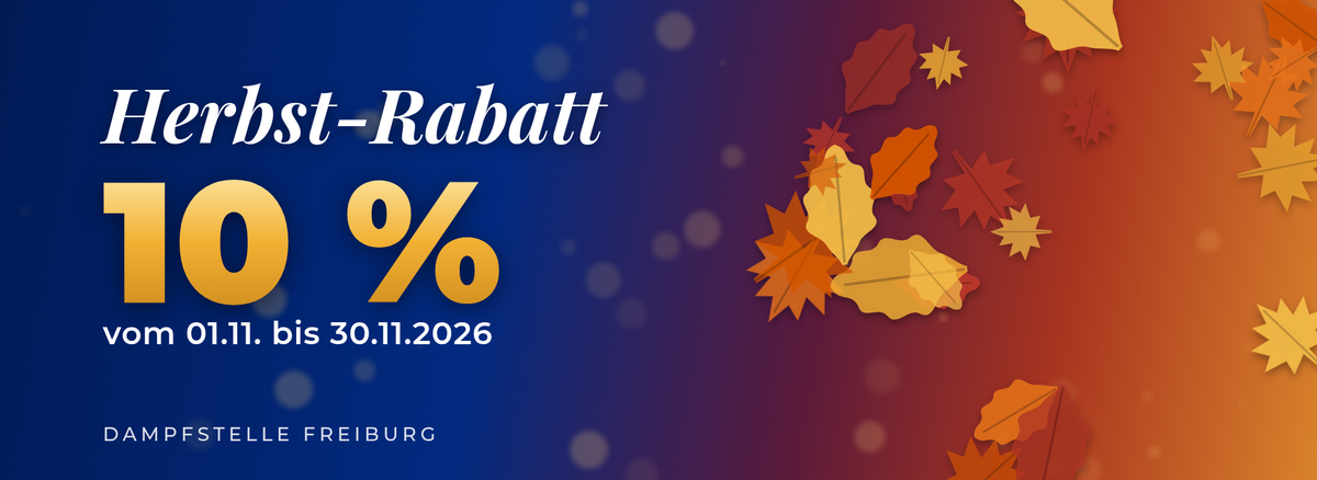 Herbst-Rabatt 10 % vom 01.11. bis 30.11.2026