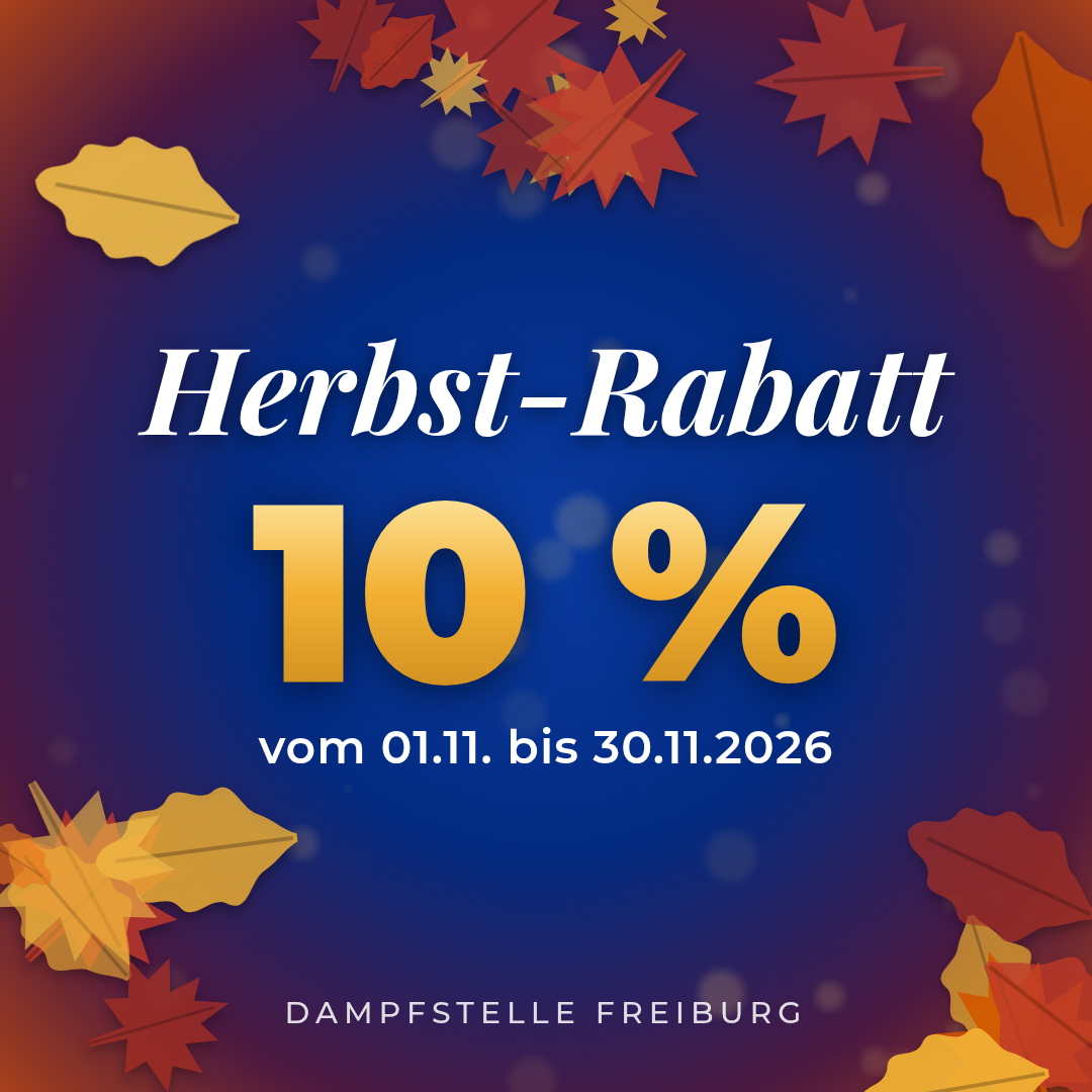 Herbst-Rabatt 10 % vom 01.11. bis 30.11.2026